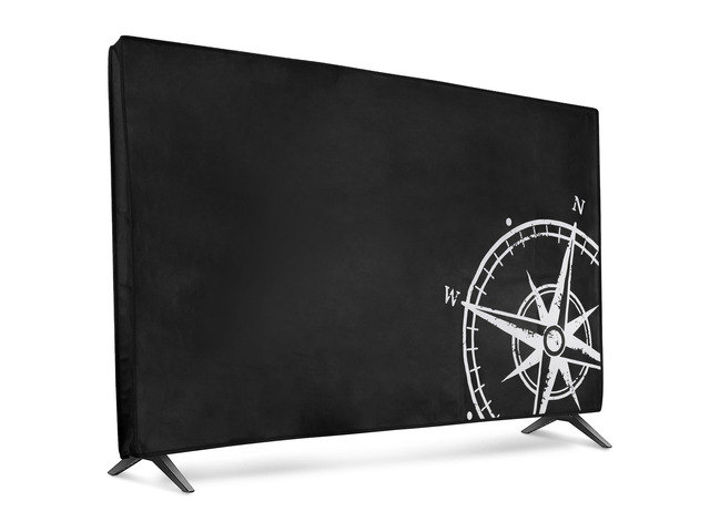 Indoor 43' TV Cover Television Dust Cover Screen Protector TV Screen Dust Protection Synthetic Fabric White/Black