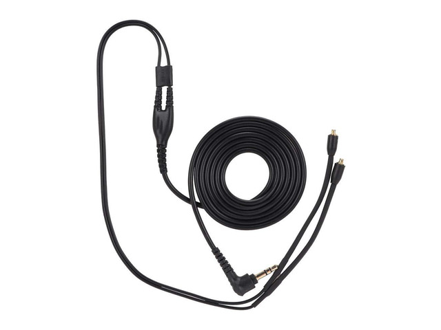 MMCX Replacement Headphone Cable, TPE Headphone Extension Cable with 3.5mm Plug for se215 se425 se535 se846 ue900(Black Without mic)
