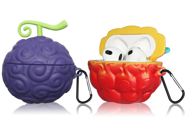 [2Pack] Fruit Cover for AirPods 3 Case Cute, 3D Cartoon Silicone Protective Case Accessories Set for Devil Fruit for AirPods 3rd Generation Case...