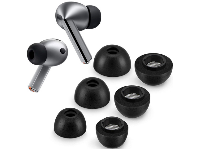 [Upgraded - Non Popping Off] Foam Ear Tips for Samsung Galaxy Buds3 Pro - Ultimate Comfort and Unshakeable Fit with Memory Foam Earbud Tips, Earbud...