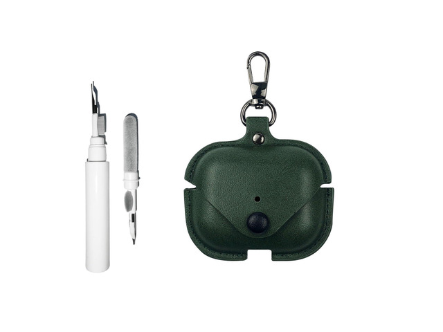 [3 in 1] Leather Case Compatible with AirPods Pro 3 with Keychain Soft PU Shockproof Cover Features Front LED Visibility for Women Man with...