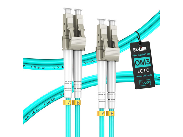 OM3 LSZH Multimode Fiber LC to LC Fiber Optic Cord 3m/10ft Duplex 50/125um UPC Fiber Optic Cable Cord, 10GB 40GB fiber patch cable for SFP+...