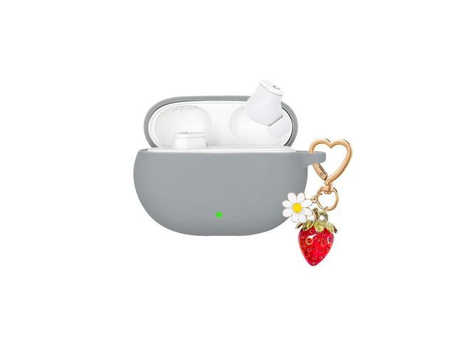 for Beats Studio Buds Plus Case/Studio Buds Case Cover,Soft Silicone Protective with Cute Strawberry Daisy Flower Charm Keychain for Beats Studio...