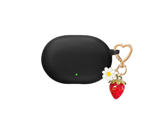 for Beats Studio Buds Case/Studio Buds Plus Case Cover,Soft Silicone Cover Protective with Cute Strawberry Daisy Flower Charm Keychain for Beats...