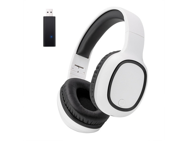 Wireless Headphones with USB dongle Transmitter for TV & PC(White) Connect to TV/PC via USB/3.5mm transmitter, or directly to phone. Support...