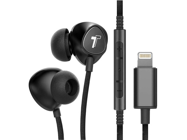 iPhone Earphones (Apple MFi Certified) V110 in Ear Braided Wired Lightning Earbuds (Sweat/Water Resistant) Headphones with Mic/Volume Remote for...