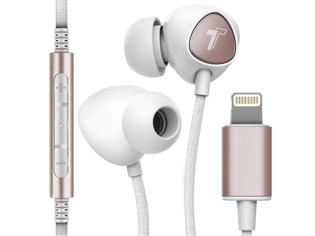 iPhone Earphones (Apple MFi Certified) V110 in Ear Braided Wired Lightning Earbuds (Sweat/Water Resistant) Headphones with Mic/Volume Remote for...