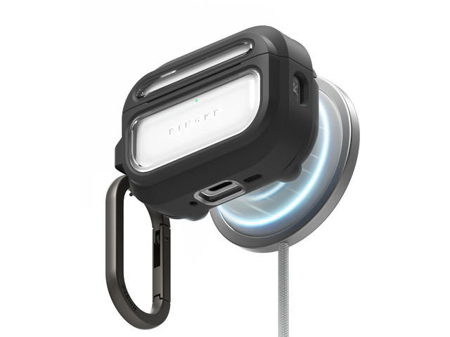 UX Magnetic for AirPods Pro 3 Case, Shockproof Rugged Cover with Carabiner - Clear