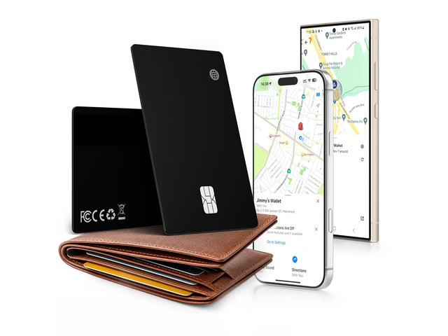 Dual-Platform Wallet Tracker Card, Wireless Rechargeable 0.07in Slim Tracking Card,Work with Apple Find My & Google's Find Hub, Item Locator,...