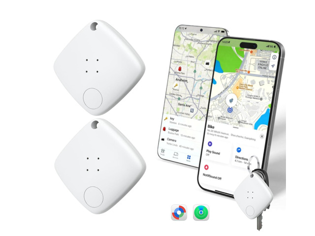Air-Tracker Tags for Apple Find My (iOS) & Google Find Hub (Android), Dual-System Bluetooth Tracker Smart Item Finder Device Locator for Key...