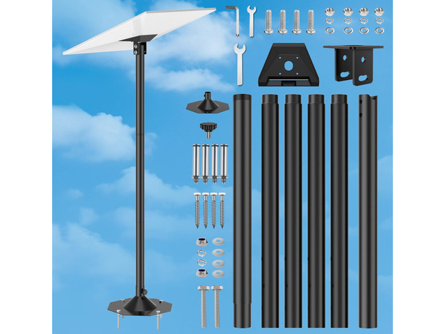 Starlink Gen 3 Mounting Kit with Pipe Adapter, 7.5FT Gen 3 Starlink Pole Mount, Height Adjustable Starlink Gen 3 Mount Plate Accessories
