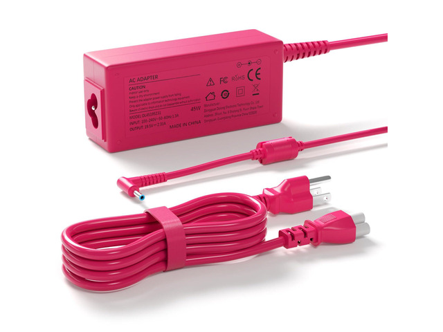 45W Pink Laptop Charger for HP Computer Smart Blue Tip Power Cord Pavilion X360,Stream 11 14,Spectre 741727-001,213349 001 009 109 209,L25296 001...
