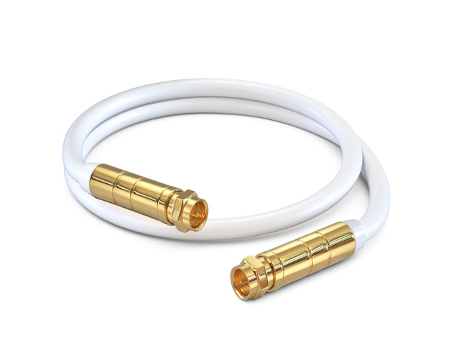 RG6 Coaxial Cable 1.5 Ft, Quad Shielded, White, CL3, Flexible Flexible PVC jacket bends easily around tight corners and behind wall-mounted TV...