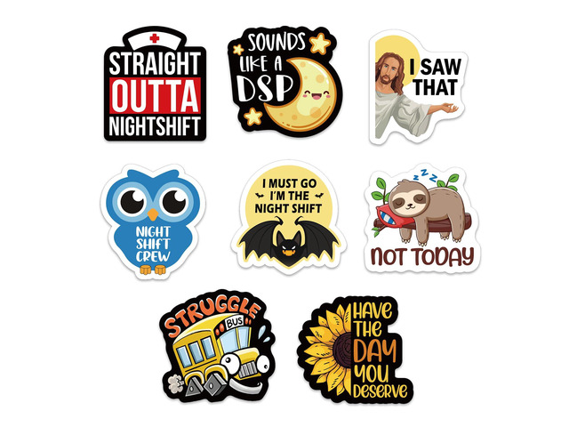 80 Pcs Funny Nightshift Nurse Stickers 2'' for Duty Nurse Doctor Assistant Medical Staff - Gifts Decals for Water Bottle Laptop Luggage Phone
