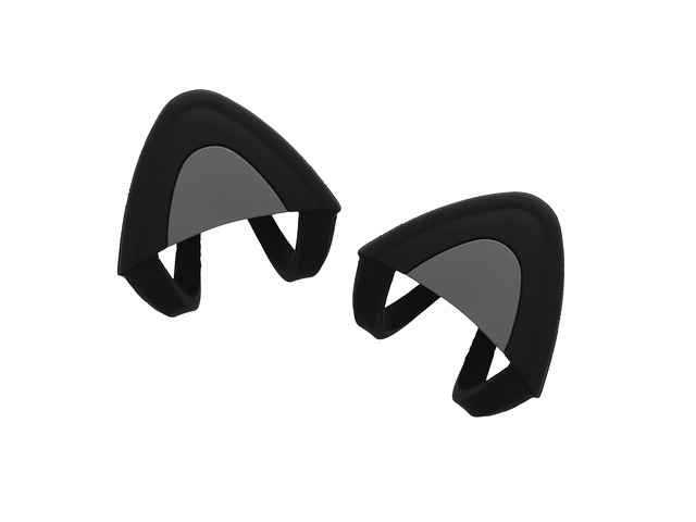 Cat Ears for Overear Headphone (Set of 2) - Fits Headbands 1' to 1.5' (2.5cm to 3.8cm) Diameter - Black/Grey