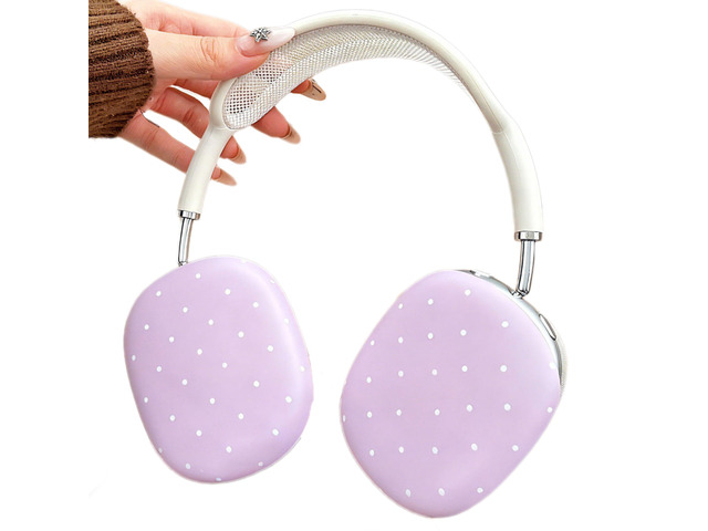 Cute Case Cover Compatible with AirPods Max 2/1,Pastel Pink Hard Case Polka Dot Pattern for Women & Girls,Simple Fresh Funny Shockproof...