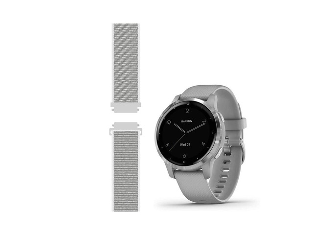 Sport Mesh Strap Compatible with Garmin vivoactive 4S/Venu 2S Smartwatch Replacement Woven Nylon Wristband Quick Release 18mm
