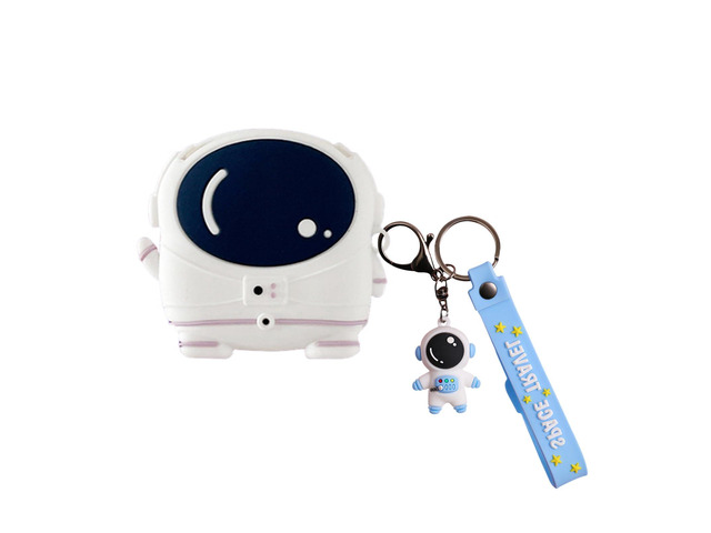 Silicone Case Compatible with SHOKZ OpenFit 2 with Pendant, Cute Cartoon Astronaut Shockproof Protective Case for Men Women