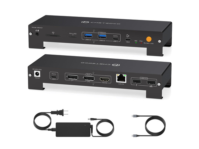 USB C Laptop Docking Station 3 Monitors 4K with 120W Power Supply 15-in-1 Thunderbolt Dock for Multiple Monitors with 2DP and HDMI Port...