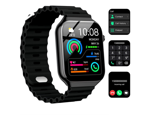 Smart Watch for Men Women, 2.09' AI Fitness Smartwatches with Calling/SMS, Heart Rate/Sleep/SpO2 Monitor, Pedometer, Dual Bands, 1 Game for...