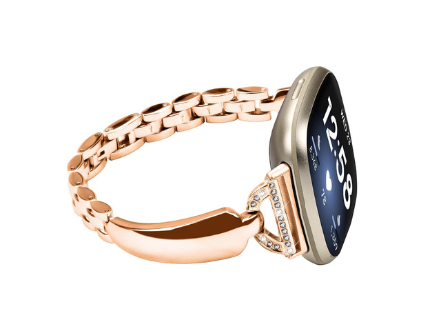 Metal Bands Compatible with Fitbit Sense 2/Sense/Versa 4/Versa 3, Bracelet Replacement Wristband for Women, Silver Black Copper
