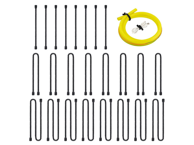 Silicone Cable Ties 24 Pack, Rubber Twist Ties for Cords 6 12 18 inch Bendable and Reusable,Waterproof Material,Cord Tie for Bundling and Holding...