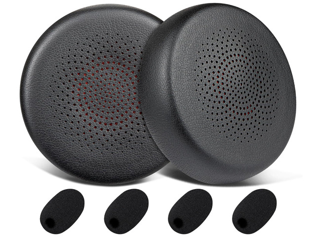 Earpads for Yealink BH70/WH64 Headsets with 4 Pcs Mic Foam Covers