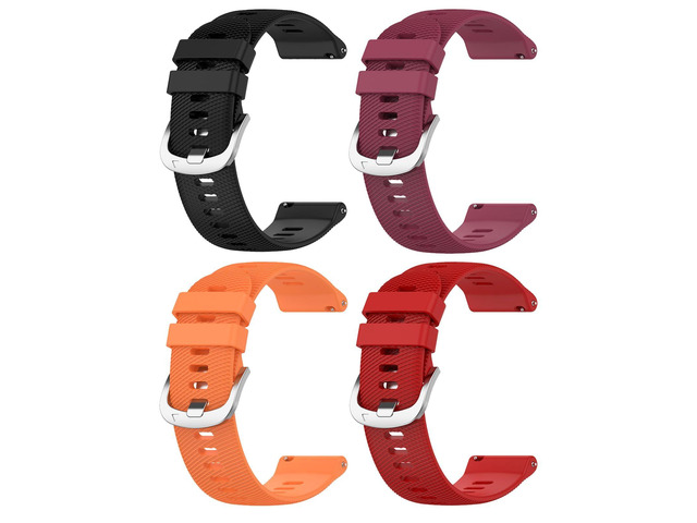 4-Pack Silicone Bands for GarminG Vivoactive 6 5 3/Forerunner 70/55/165 Soft Sport Silicone Watch Strap for Men Women