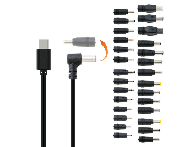 28Pcs Universal Power Adapter Kits 12V PD USB C Type C to DC Power Cable for PD Power Bank for KiPRO LCD Monitors 12V Devices, 70.8inches/1.8m