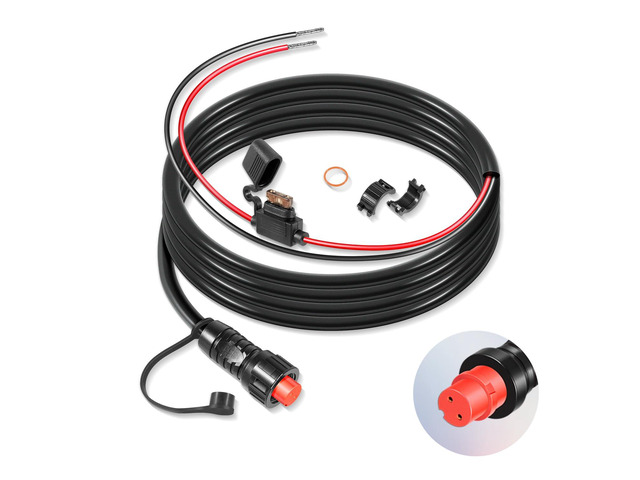 010-11425-01 Threaded Power Cable 6ft./1.8m - fit for Garmin GLS, GPSMAP, GSD, LiveScope - Include Locking Ring, Replace for Garmin 010-11425-01...