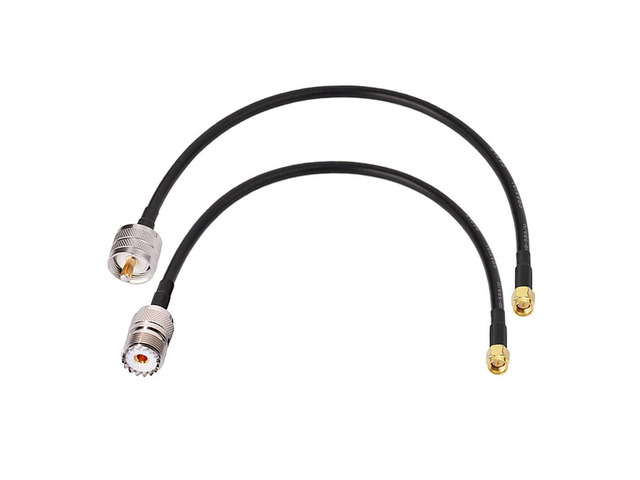 SMA Male to UHF SO239 Female & PL259 Male RG58 Coaxial Jumper Cable 12 inch 30cm (2-Pack) for Portable VNA Vector Network Analyzer Antenna Analyzer...