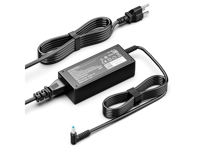 Replacement for HP Laptop Charger 65W Round Blue Tip Compatible with HP Chromebook 11 14 G3 G4 G5 X360 Series 11-v010wm 11-v020wm 11-ae110nr...