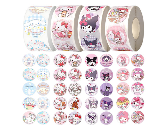 2000pcs Cartoon Stickers, Cute Fun Stickers, DIY Decoration of Items Like Notebooks, Phone, Water Bottles and Helmets, Birthday Party Favors(4 Rolls)