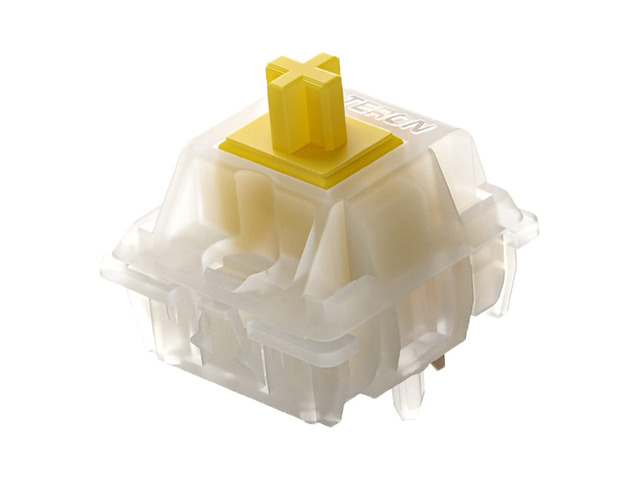 KS-3X1 Milky Yellow Pro Keyboard Switches(35PCS) Linear,RGB LED,Pre Lubed,5 Pins Structure,compatible for MX Mechanical Keyboard