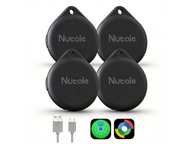 Bluetooth Tracker Tags, USB-C Smart Key Finder (iOS & Android) MFI Tracker Works with Find My or Google'S Find Hub, Key Finder, Rechargeable Item...