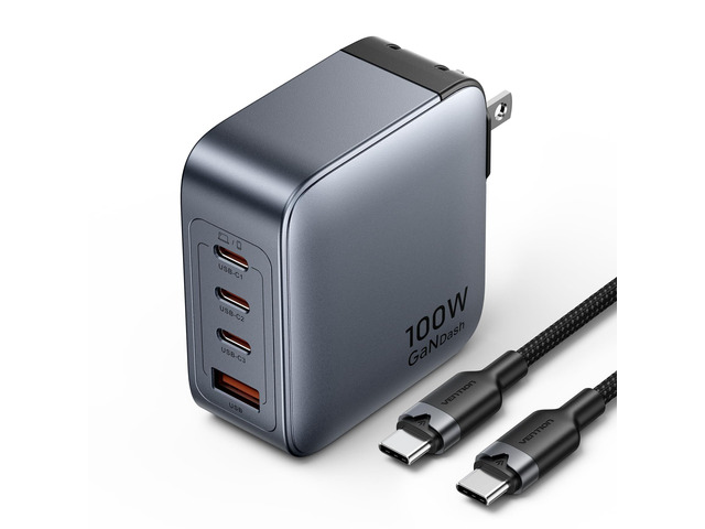 100W MacBook Pro Charger, USB C Charger 4-Ports Foldable GaN Charger for MacBook Pro 16''/14''/13'', MacBook Air 15'', iPhone 15/14/Pro max,...