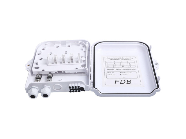 8 Core Fiber Distribution Box, FTTH Fiber Distribution Box -8 Port ABS Plastic Fiber Optic Terminal Junction Splitter Box for Indoor/Outdoor