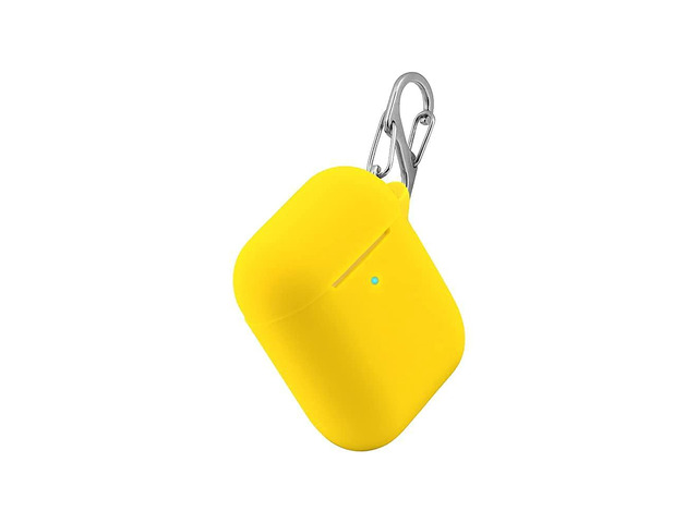 Soft Silicone AirPods Case 2 &1 - Neon Yellow Shockproof, 360° Protective Apple Airpods Case Cover with Keychain Wireless Charging Compatible...