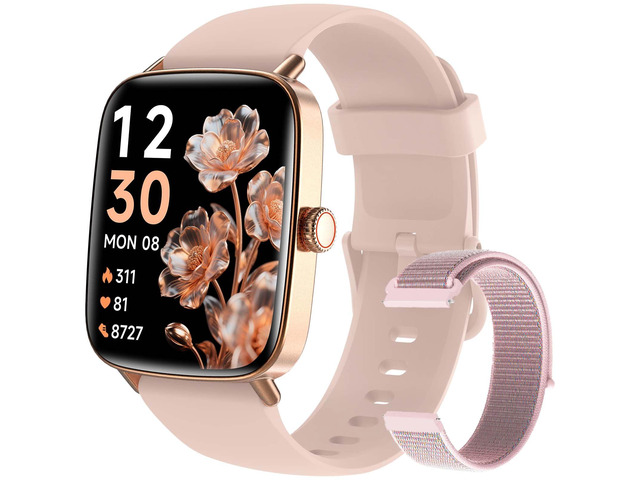 Smart Watch for Women, Stainless Steel Bezel Fitness Tracker (Make/Answer Calls), IP68 Waterproof, Heart Rate SpO2 Monitor, Sleep & Activity...