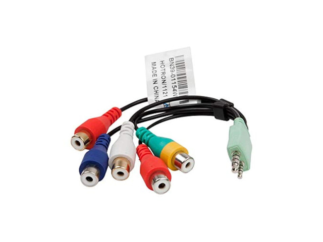 Video Cable BN39-01154W 0.3m 3.5mm Male 2.5mm Male to 5RCA Female Plug Audio Video AV Adapter Cable Cord for Samsung LED TV, Compatible ME40A ME40B...