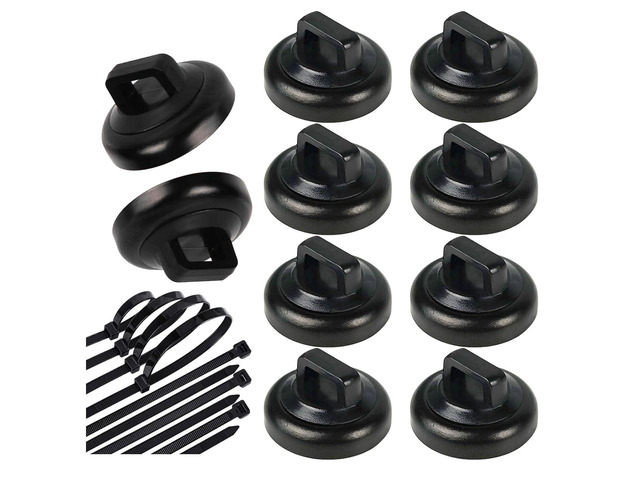 Magnetic Zip Tie Mounts with Cable Ties, 19 mm Diameter Magnet Base for Wire Cable Management for Home Office Car Marine Organization (Black,10)