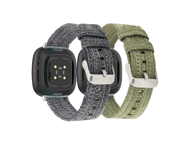 Bands Compatible with Fitbit Sense 2/Versa 4/Versa 3/Sense, Breathable Woven Fabric Strap, Adjustable Replacement Wristbands for Women Men