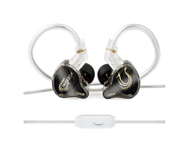 KBEAR Phoenix Wired Earbuds, Black with Mic in Ear Headphones with 10mm DD+PET Driver, Stereo Clear Sound Gaming Headphones, in Ear Monitor for...