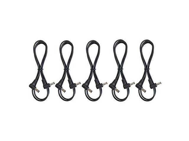 (5) Pack 3 Foot Right Angle DC Power 5.5mm x 2.1mm Patch Cables Wire Male to Male