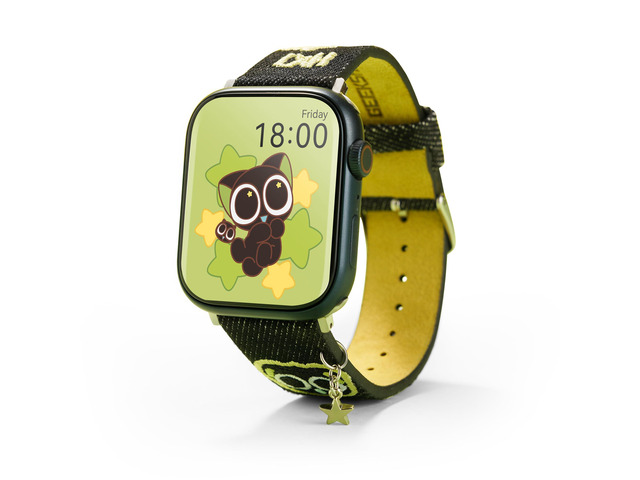 Luo Xiao Hei Genuine Licensed Stargazing Adventure Watch Band Compatible with Apple Watch - Black & Green Denim Strap with Cute Embroidery & Star...