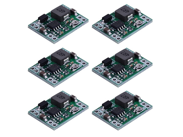 6-Pack MP1584EN Buck Converter, DC-DC, 3A Adjustable 4.5-28V input to 0.8-20V output, up to 92% efficiency, compact 22x17x4mm, for DIY electronics