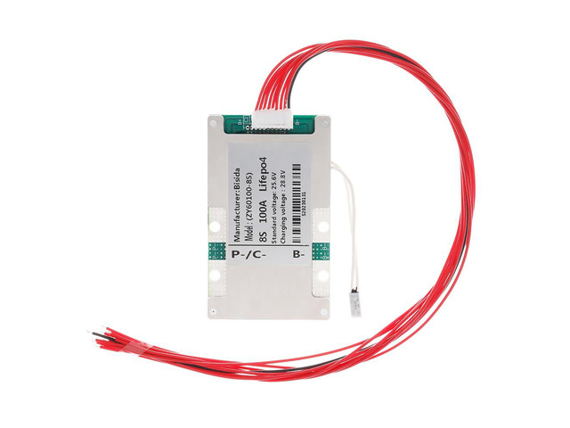 8S BMS 25.6V 100A Lifepo4 Battery Management System PCB Protection Board with Balance Wire and NTC,Ten Functional protections, Common Port, for...