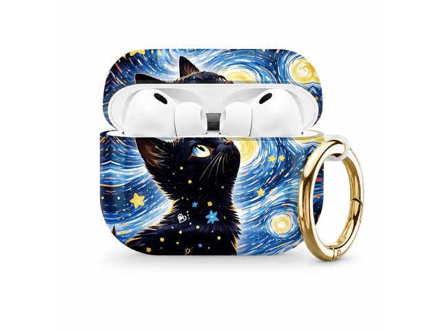 Compatible with AirPod Pro 3 Case (2025), Stylish Pattern Protective Cover with Keychain, Shockproof Anti-Drop TPU Case for Women and Men(Starry...