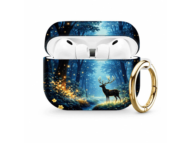 Compatible with AirPod Pro 3 Case (2025), Stylish Pattern Protective Cover with Keychain, Shockproof Anti-Drop TPU Case for Women and Men(Enchanted...