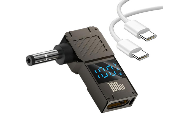 100W PD Power Charger Connector Tip Compatible with 4.0 x 1.7mm Lenovo or Dell with 100W/5A USB C Cable (1.5M)